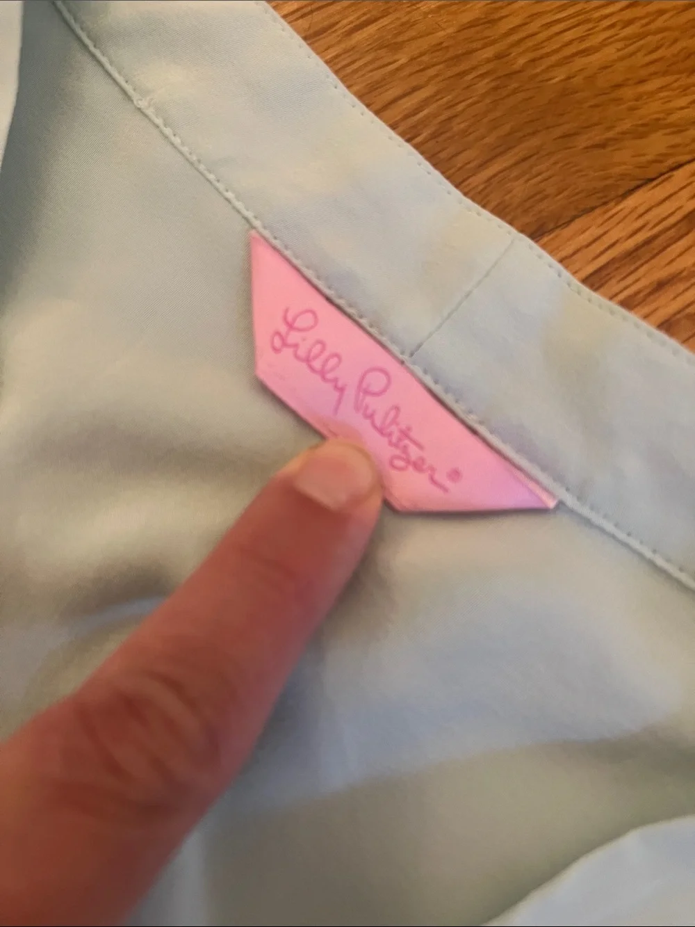 Lilly Pulitzer Pale Blue Tie-Neck Blouse